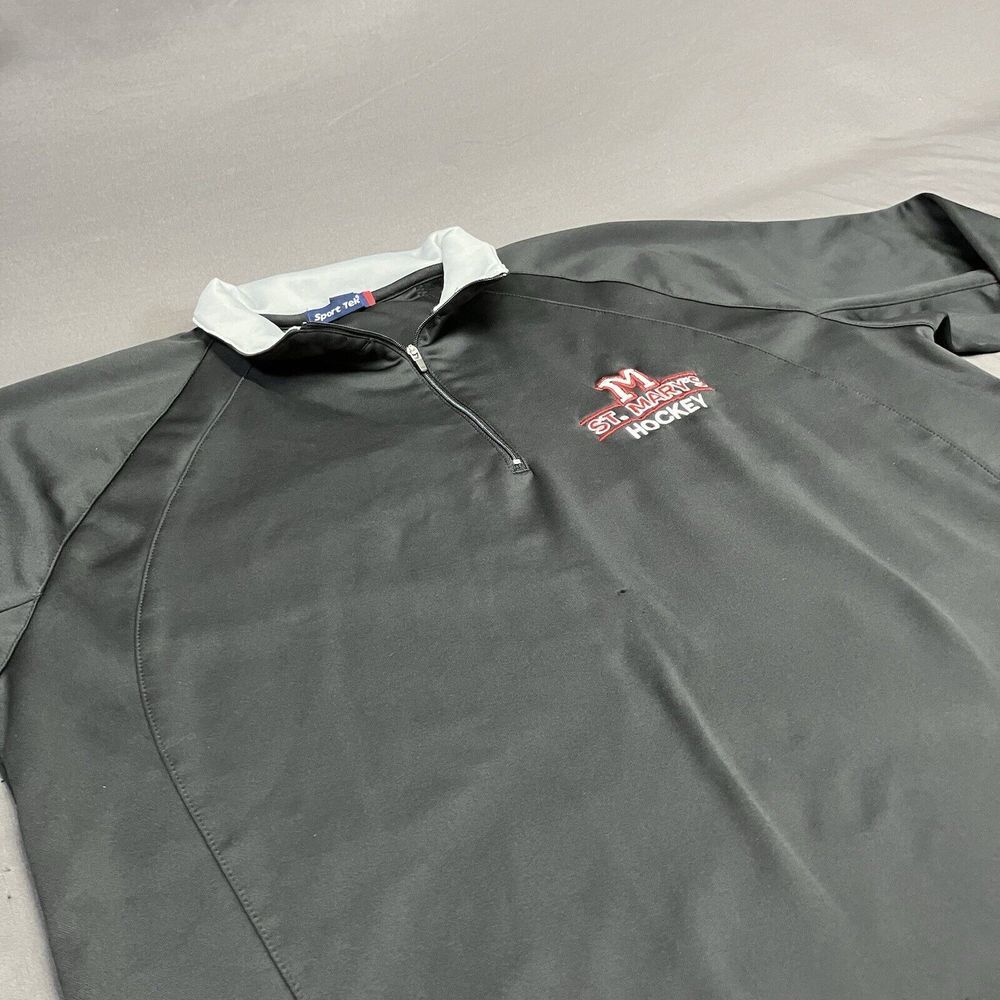 Sport-Tek Sweatshirt Quarter Zip / St. Mary's Hockey / Black /‎ Men's XL / Flaw